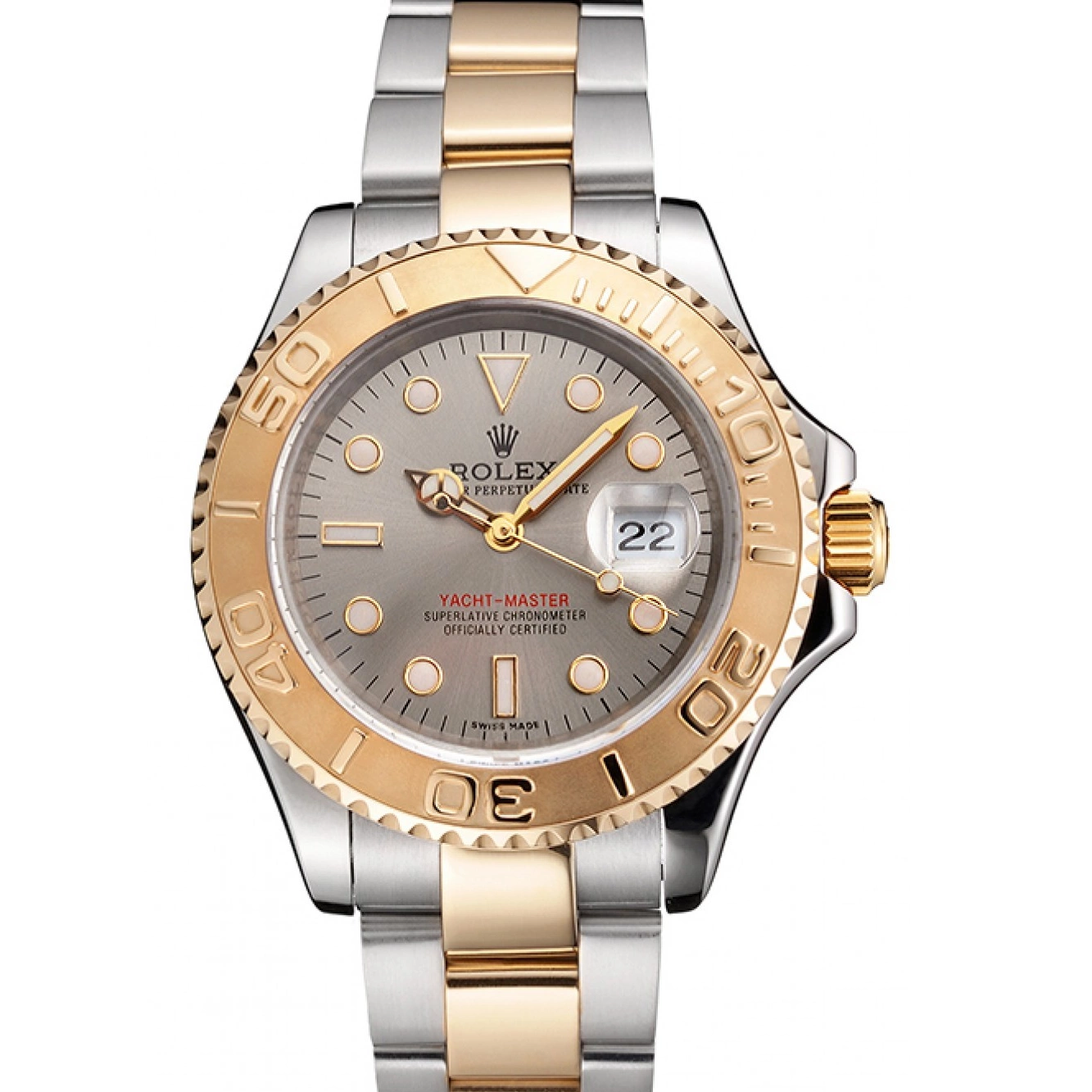 Steel Bezel Yacht-Master Two Rolex Gold Gray Tone Case Swiss Dial Stainless Dial 0801